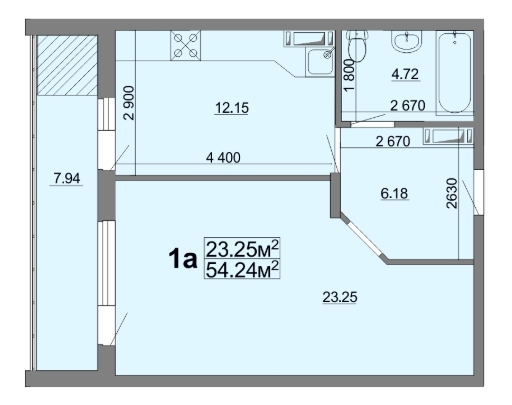 1-кімнатна 54.24 м² в ЖК вул. Припортова (Героїв Сталінграда), 22А від забудовника, Черкаси