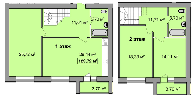 3-кімнатна 129.72 м² в ЖК Другий Парковий від 10 300 грн/м², Черкаси