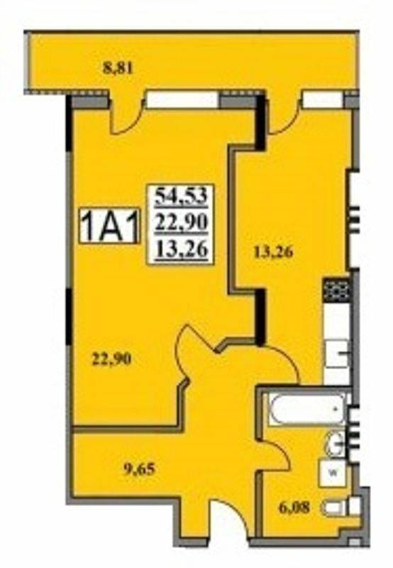 1-комнатная 54.53 м² в ЖК Тихий центр от 18 000 грн/м², Черкассы