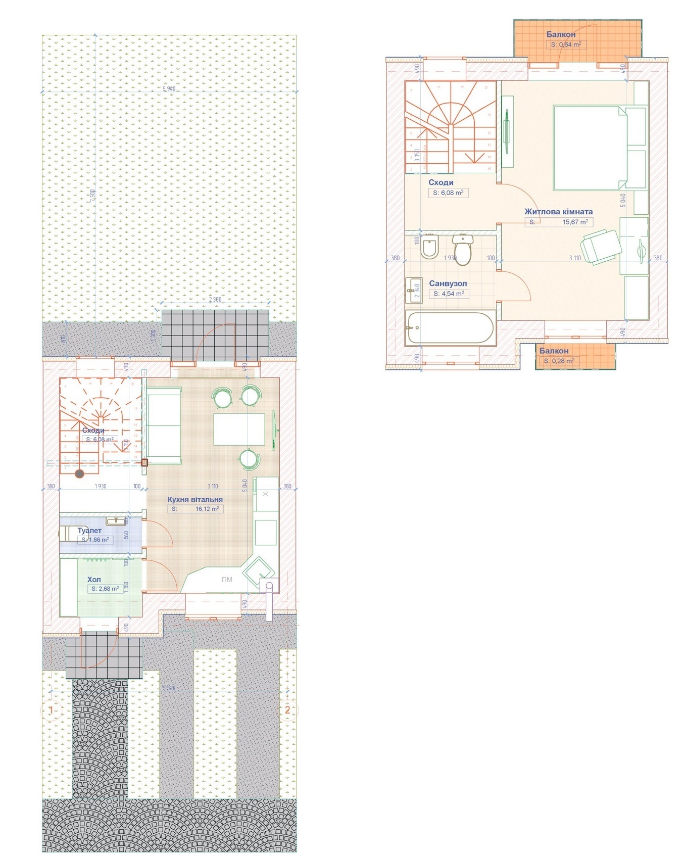 Таунхаус 53.75 м² в Таунхаус Рівер Таун від 17 879 грн/м², Черкаси