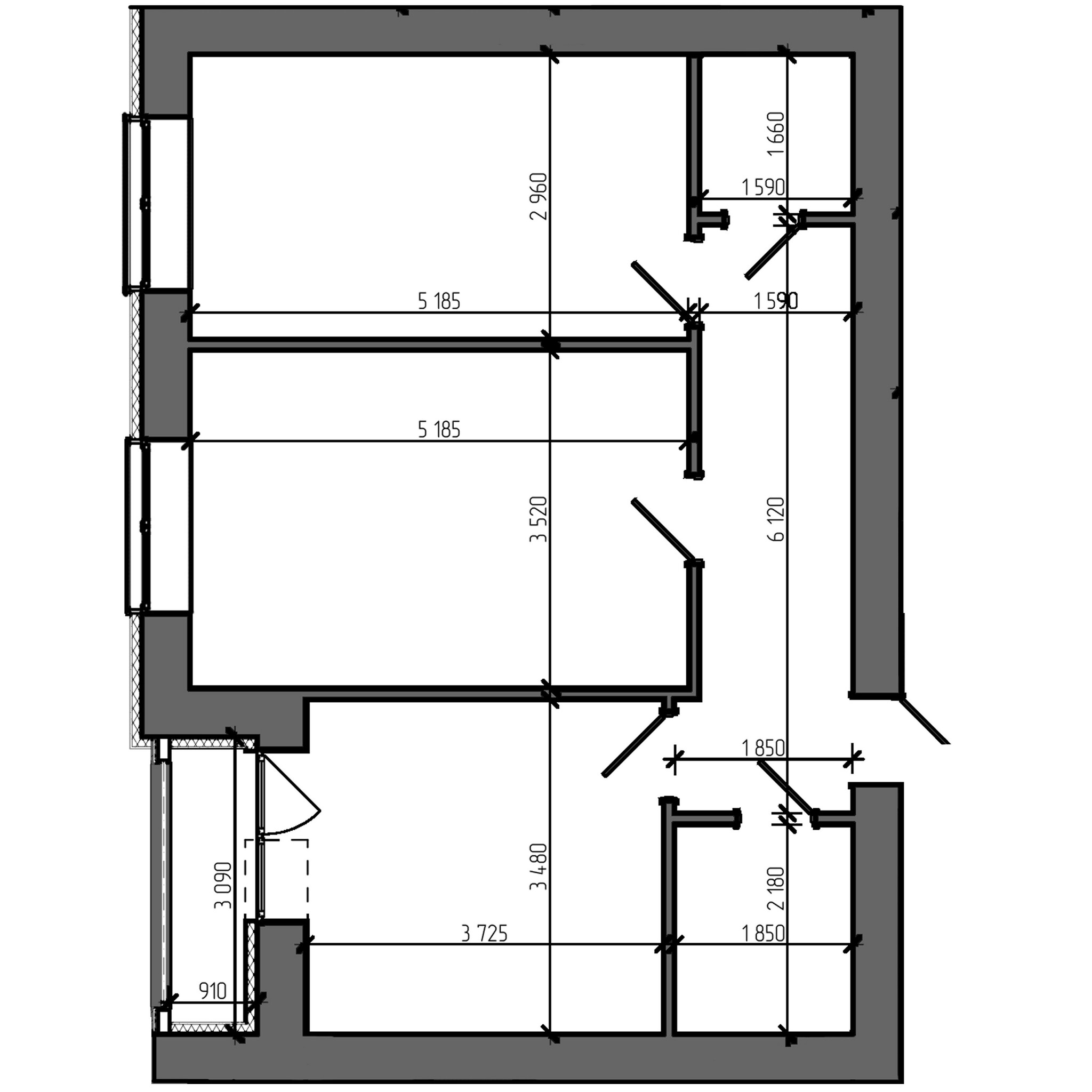 2-комнатная 64.5 м² в ЖК Театральний от 22 200 грн/м², Ровно