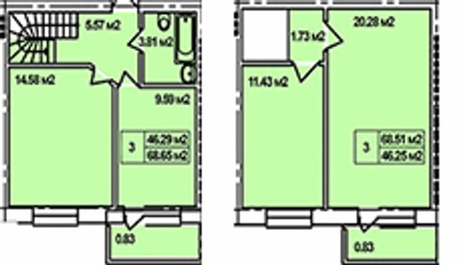 Дворівнева 68.51 м² в ЖК на вул. Коваля, 2 від 12 850 грн/м², м. Березне