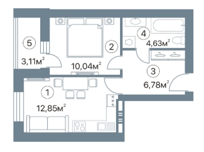 1-комнатная 37.41 м² в ЖК Оскар от 32 000 грн/м², Полтава