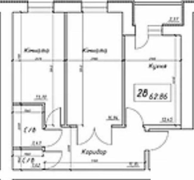 2-комнатная 62.86 м² в ЖК на ул. Интернационалистов, 1 от застройщика, Сумы