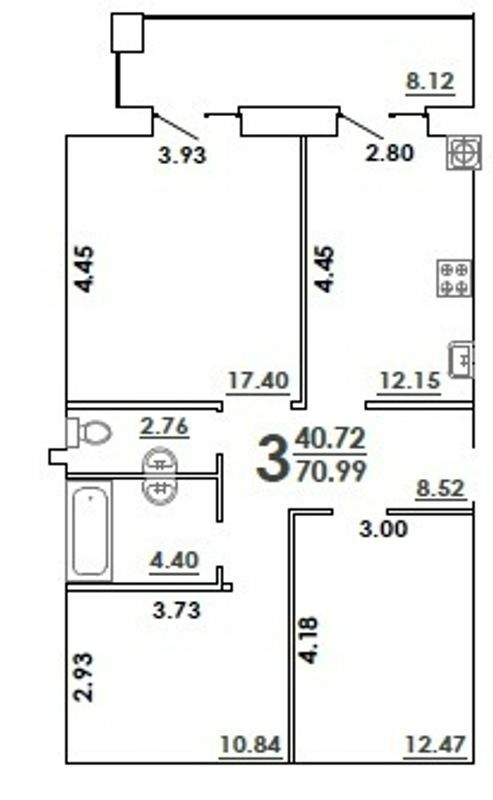 3-кімнатна 70.99 м² в ЖК Апельсин від забудовника, Миколаїв