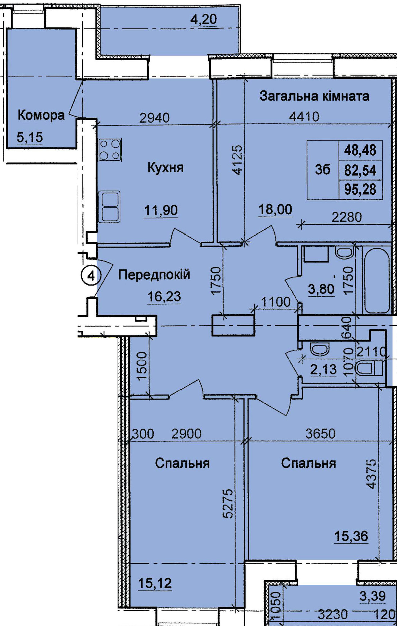 3-комнатная 95.28 м² в ЖК по пер. Олега Кошевого, 12 от 16 000 грн/м², г. Кременчуг