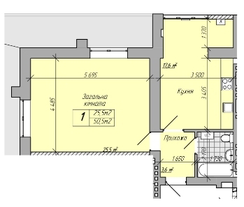 1-кімнатна 50.5 м² в ЖК на вул. Лейтенанта Покладова, 29 від 13 500 грн/м², м. Кременчук