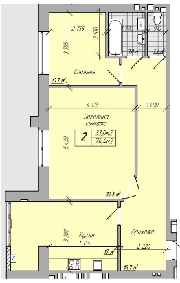 2-комнатная 74.4 м² в ЖК на ул. Нагорная, 6 от 12 000 грн/м², г. Кременчуг