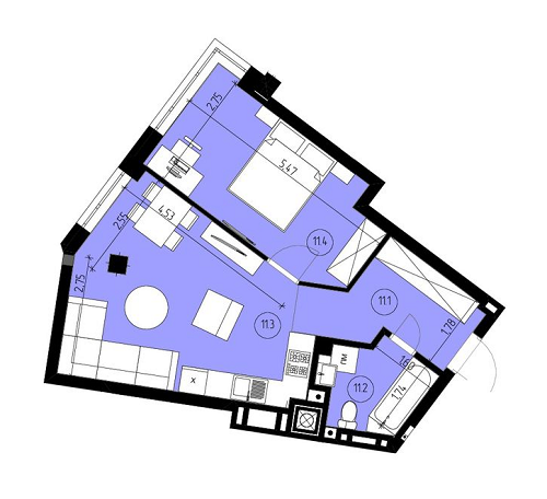 1-кімнатна 45.72 м² в ЖК Роланд від забудовника, Львів