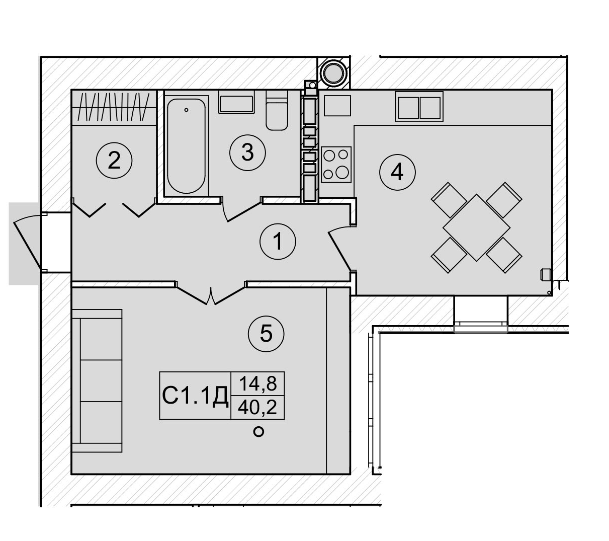 1-комнатная 40.2 м² в ЖК Bavaria City от 18 000 грн/м², с. Крюковщина