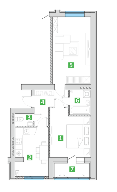 2-кімнатна 63.2 м² в ЖК Парковий квартал від 13 500 грн/м², м. Ковель