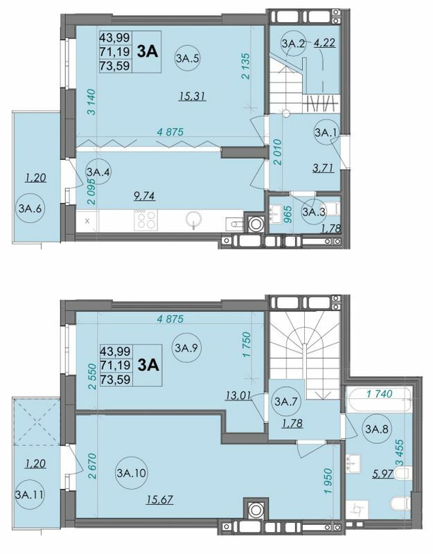 Дворівнева 73.59 м² в ЖК Panorama від 17 000 грн/м², Луцьк