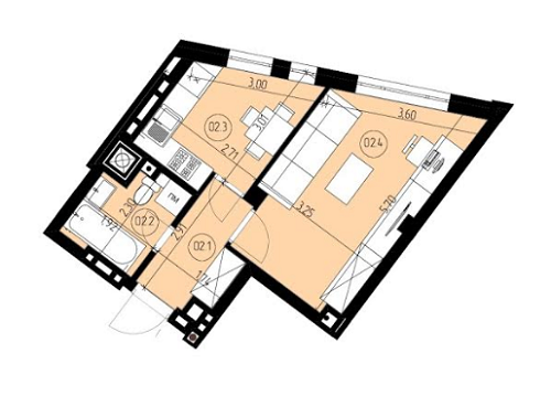 1-комнатная 30.18 м² в ЖК Роланд от 18 500 грн/м², Львов