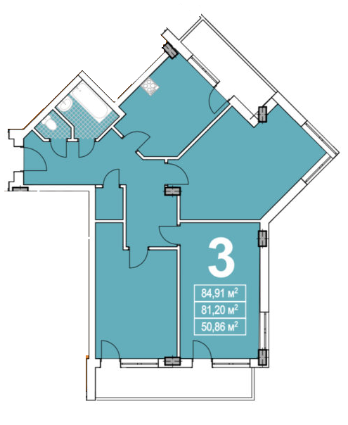 3-комнатная 84.91 м² в ЖК на ул. Степана Бандеры, 23 от 21 700 грн/м², г. Трускавец