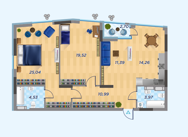 3-комнатная 92.4 м² в ЖК Старт от 35 000 грн/м², Киев