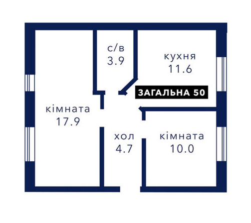 2-комнатная 50 м² в ЖК Riviera от 15 800 грн/м², пгт Гостомель