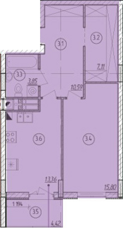 1-комнатная 52.04 м² в ЖК на ул Угорская, 17 от 21 600 грн/м², Львов