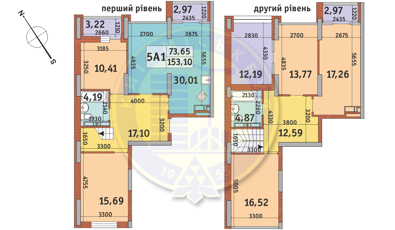 Дворівнева 153.1 м² в ЖК Медовий-2 від 26 891 грн/м², Київ