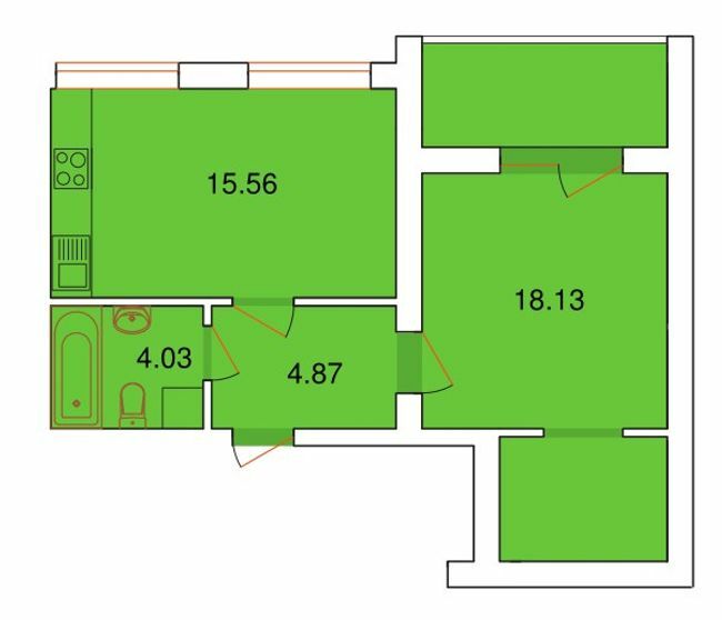 1-кімнатна 44.22 м² в ЖК Рідний Дім від 18 850 грн/м², м. Винники