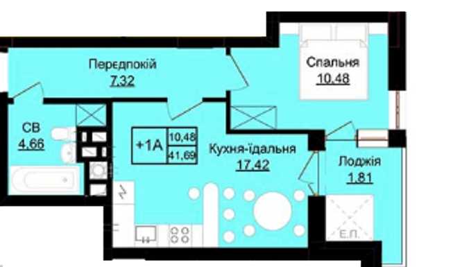 1-комнатная 41.69 м² в ЖК Baker Street от 14 950 грн/м², г. Новояворовск