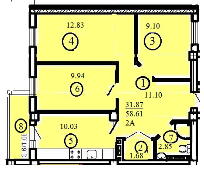 3-кімнатна 58.61 м² в ЖК Одеський двір від 15 300 грн/м², Одеса