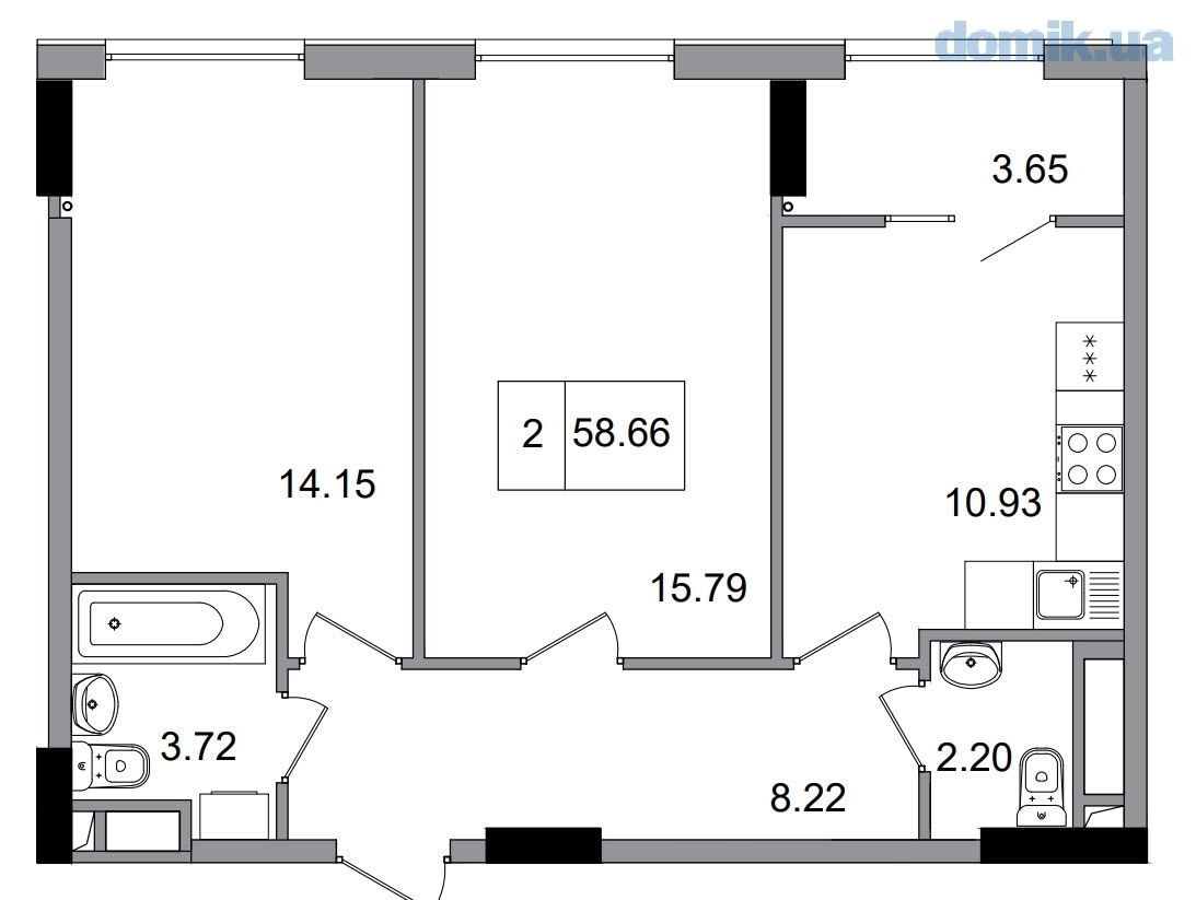 2-кімнатна 58.66 м² в ЖМ ARTVILLE від 22 250 грн/м², смт Авангард