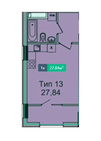 1-кімнатна 27.84 м² в ЖМ ARTVILLE від 22 400 грн/м², смт Авангард