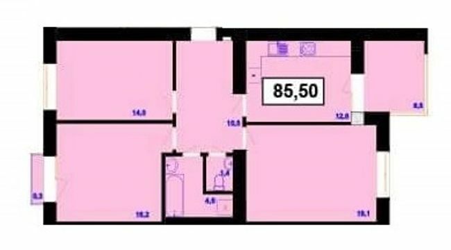 3-кімнатна 85.5 м² в ЖК Пасічнянський Двір від 9 500 грн/м², Івано-Франківськ