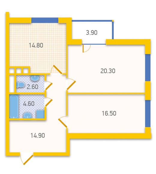 2-комнатная 77.6 м² в ЖК Солнечная Ривьера от 42 525 грн/м², Киев