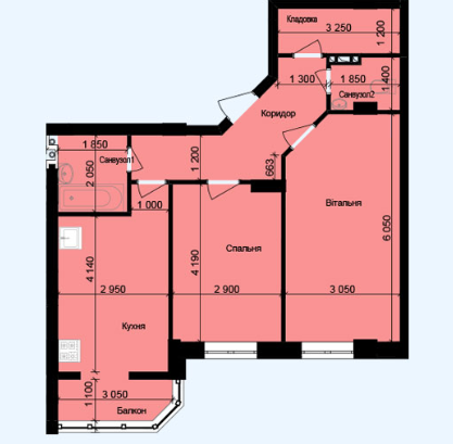 2-комнатная 64.8 м² в ЖК Дом на Подолье от застройщика, Винница