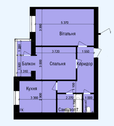 2-кімнатна 56.75 м² в ЖК Зоря від 16 900 грн/м², Вінниця