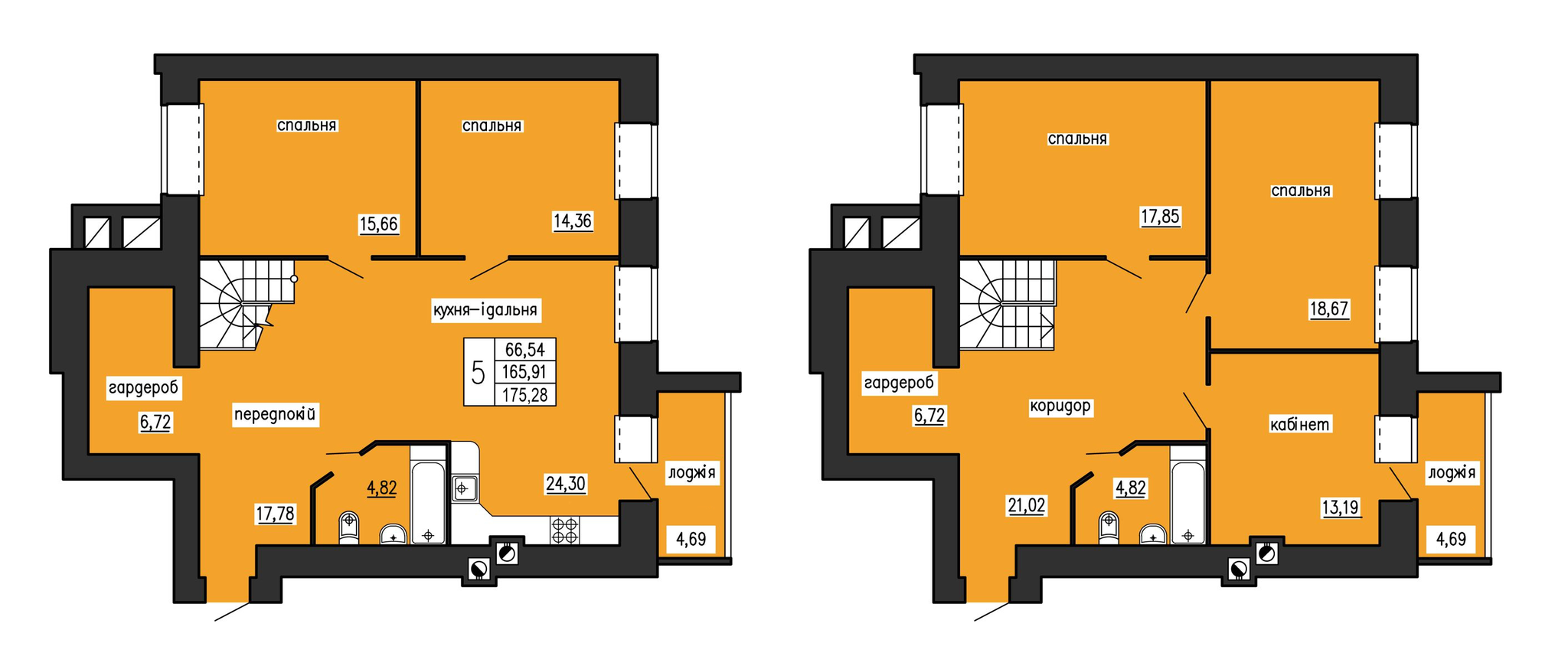 Двухуровневая 175.28 м² в ЖК на ул. Лучаковского-Троллейбусная от 16 500 грн/м², Тернополь