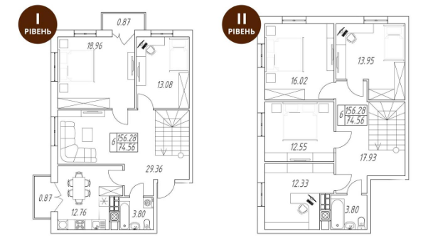 Двухуровневая 156.28 м² в ЖК Британия Hall от 17 000 грн/м², Луцк