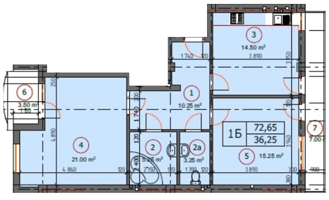 2-кімнатна 72.65 м² в ЖК Unity від 27 450 грн/м², Ужгород