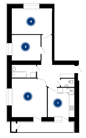 3-комнатная 76.78 м² в ЖК на вул. Стаднікової, 40А от 15 900 грн/м², Тернополь