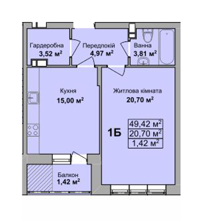 1-комнатная 49.42 м² в ЖК на ул. Вишневецкого, 18 от 16 500 грн/м², Черкассы