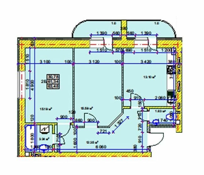 2-кімнатна 68.48 м² в ЖК на вул. Стрілецька, 1 від 10 000 грн/м², Чернігів