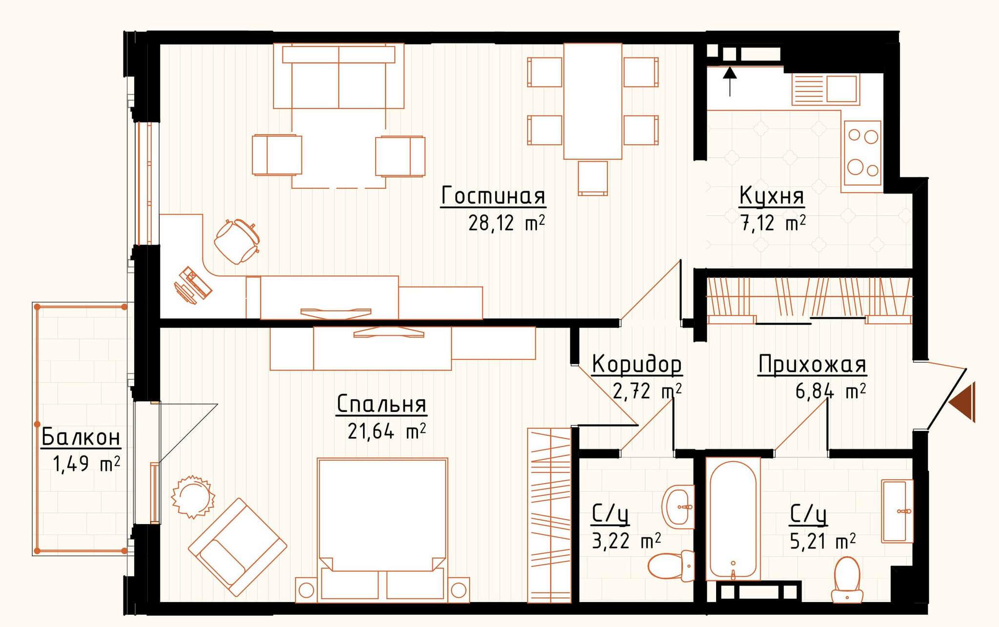 2-кімнатна 76.36 м² в ЖК Нова Англія від 23 500 грн/м², Київ