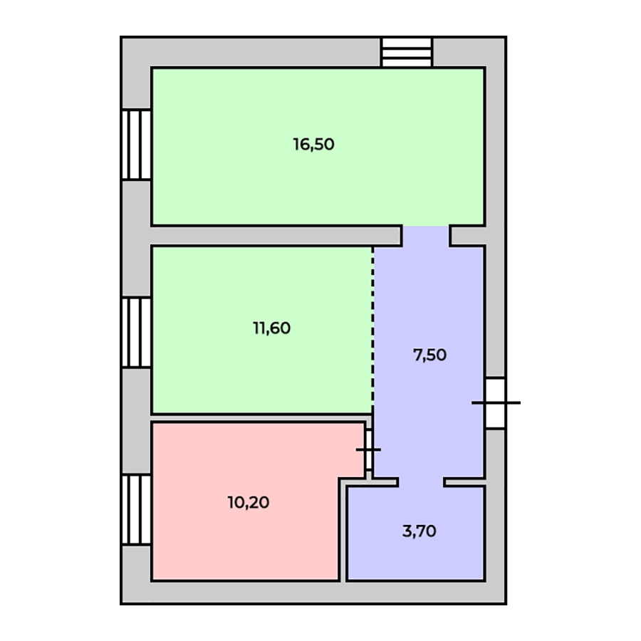 2-комнатная 49.5 м² в КД Болгарский от 24 450 грн/м², с. Софиевская Борщаговка