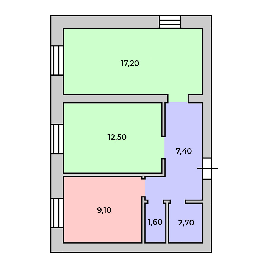 2-комнатная 50.5 м² в КД Болгарский от 24 450 грн/м², с. Софиевская Борщаговка