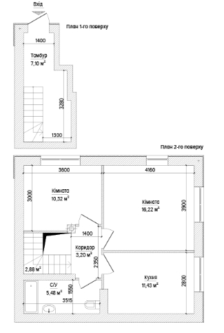 2-кімнатна 56.63 м² в ЖК Кантрі Таунхаус від забудовника, с. Гора