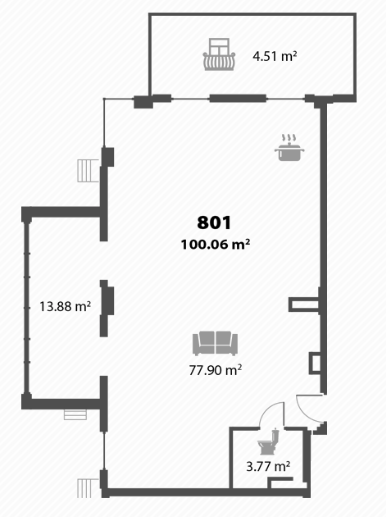 Свободная планировка 100.06 м² в ЖК Пятый континент от 26 250 грн/м², Днепр