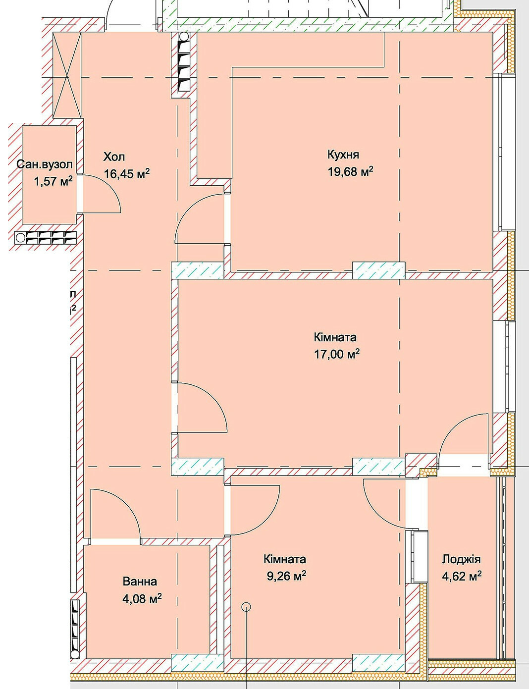 2-кімнатна 65 м² в ЖК на вул. Молдавська, 23 від 25 750 грн/м², Львів