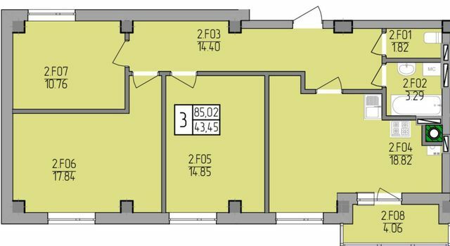 3-кімнатна 85.02 м² в ЖК на вул. Транспортна, 10 від 20 050 грн/м², Рівне