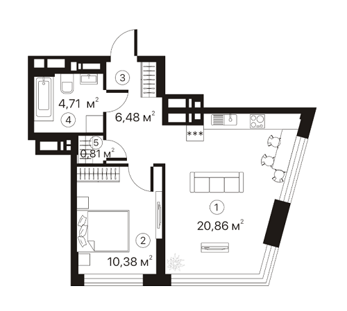 1-кімнатна 43.23 м² в ЖК Terracotta від 24 445 грн/м², Київ