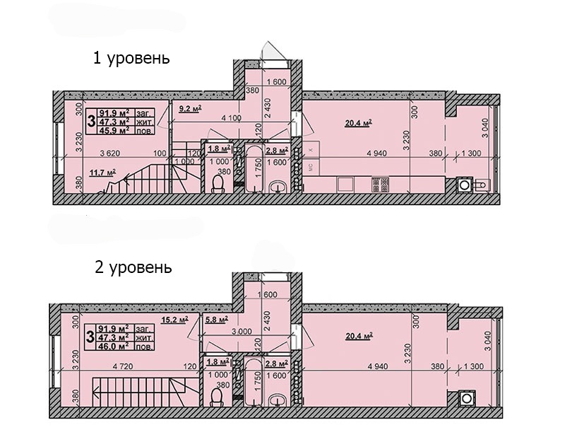 Дворівнева 92 м² в ЖК Нова Конча-Заспа від 16 500 грн/м², с. Ходосівка