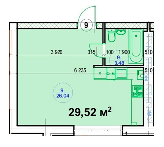 1-кімнатна 29.52 м² в ЖК G-51 від 19 000 грн/м², м. Ірпінь