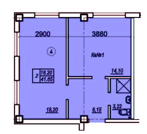 2-кімнатна 41.65 м² в ЖК Олімпієць від 32 950 грн/м², Одеса
