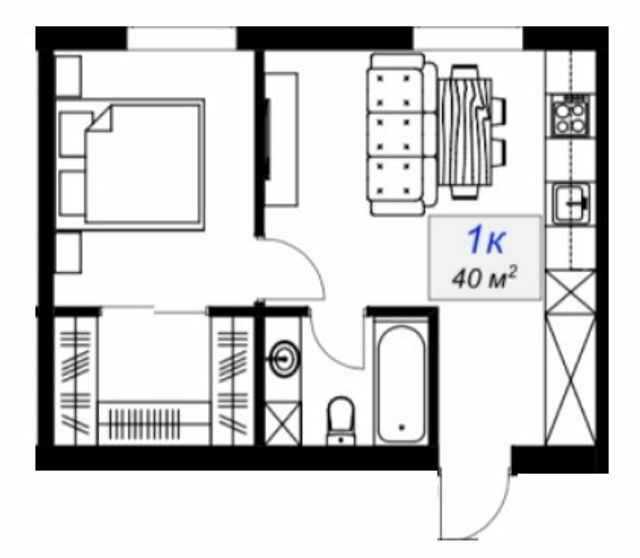 1-кімнатна 40 м² в ЖК Слобожанський від 16 800 грн/м², смт Слобожанське