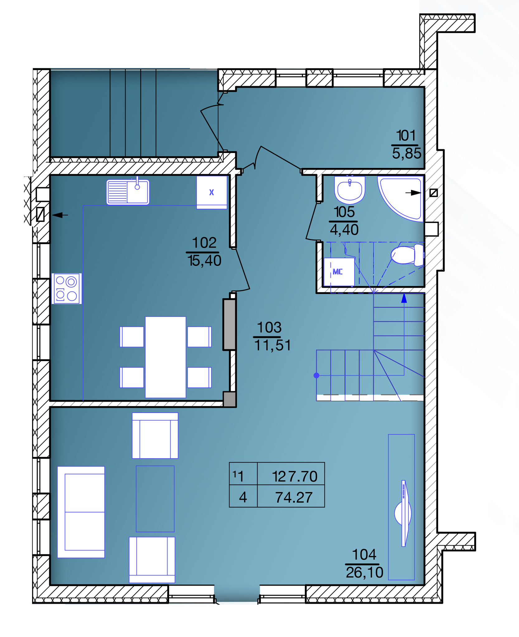 Таунхаус 127.7 м² в Таунхаус Prestige House від забудовника, Ужгород